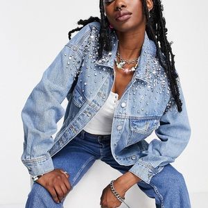 NWT Embellished Denim Jacket